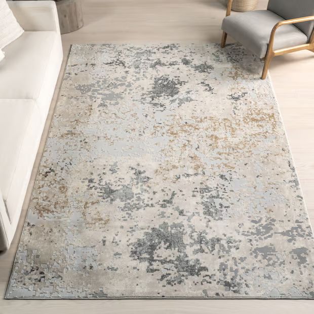 Beige Mottled Abstract Area Rug | Rugs USA