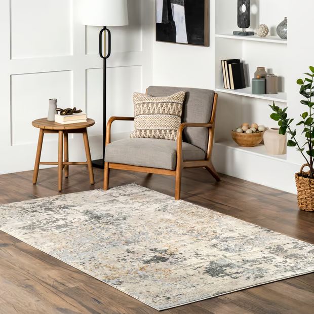Beige Mottled Abstract Area Rug | Rugs USA