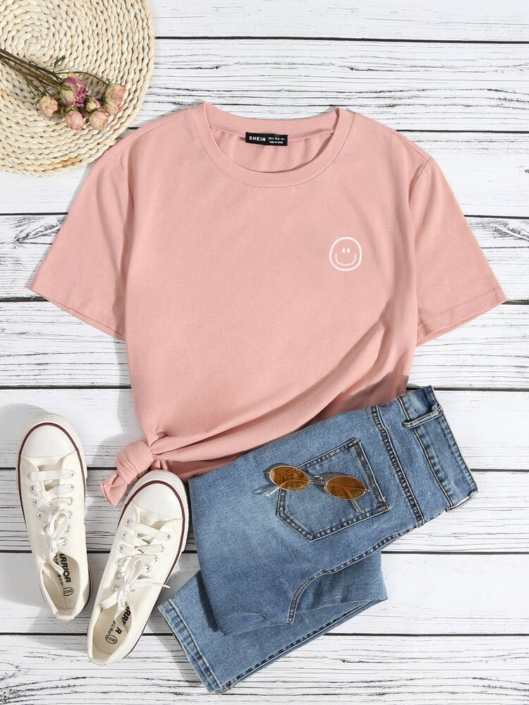 Cartoon Graphic Round Neck Tee | SHEIN