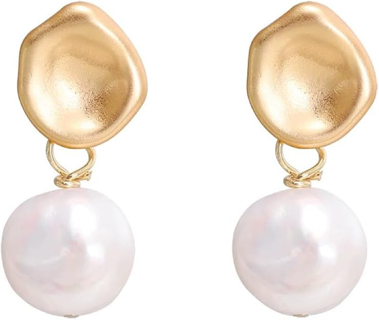 Freshwater Pearl Earrings for Women Baroque,Retro,Trendy Eardrop,Jewelry Gift | Amazon (US)