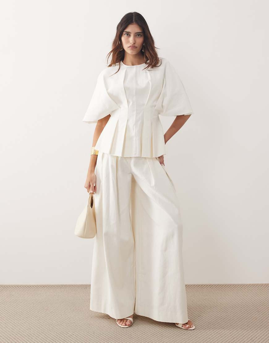 ARRANGE pleated pants in white - part of a set | ASOS (Global)