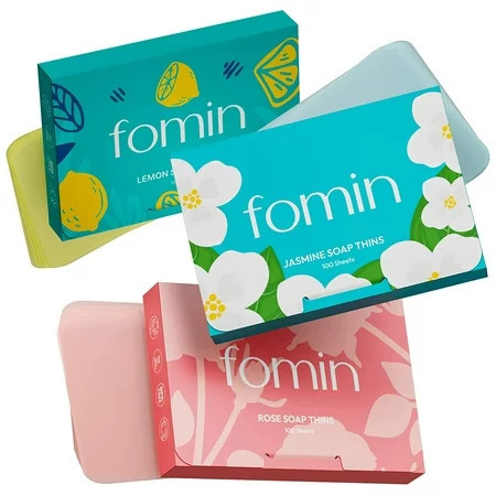 FOMIN - Antibacterial Paper Soap Sheets for Hand Washing - (300 Sheets) Rose Jasmine Lemon Portable Travel Dissolvable Camping Mini Soap Portable Soap Sheets | Walmart (US)