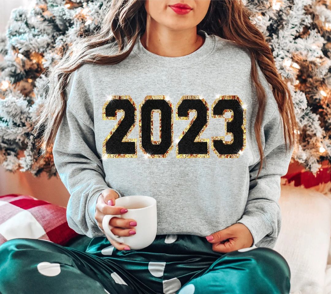 Glitter New Years Shirt New Years Sweatshirt Womens New - Etsy | Etsy (US)