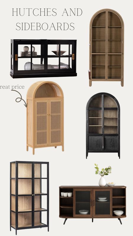 Hitches and sideboards : dining room essentials 
Target find, sideboard , arched hutches, black and white sideboard
Dining room decor ideas 

#LTKstyletip #LTKFind #LTKhome