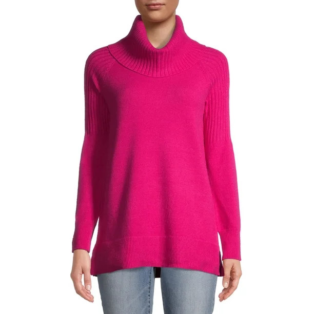 Time and Tru Women's Cowl Neck Tunic Sweater | Walmart (US)