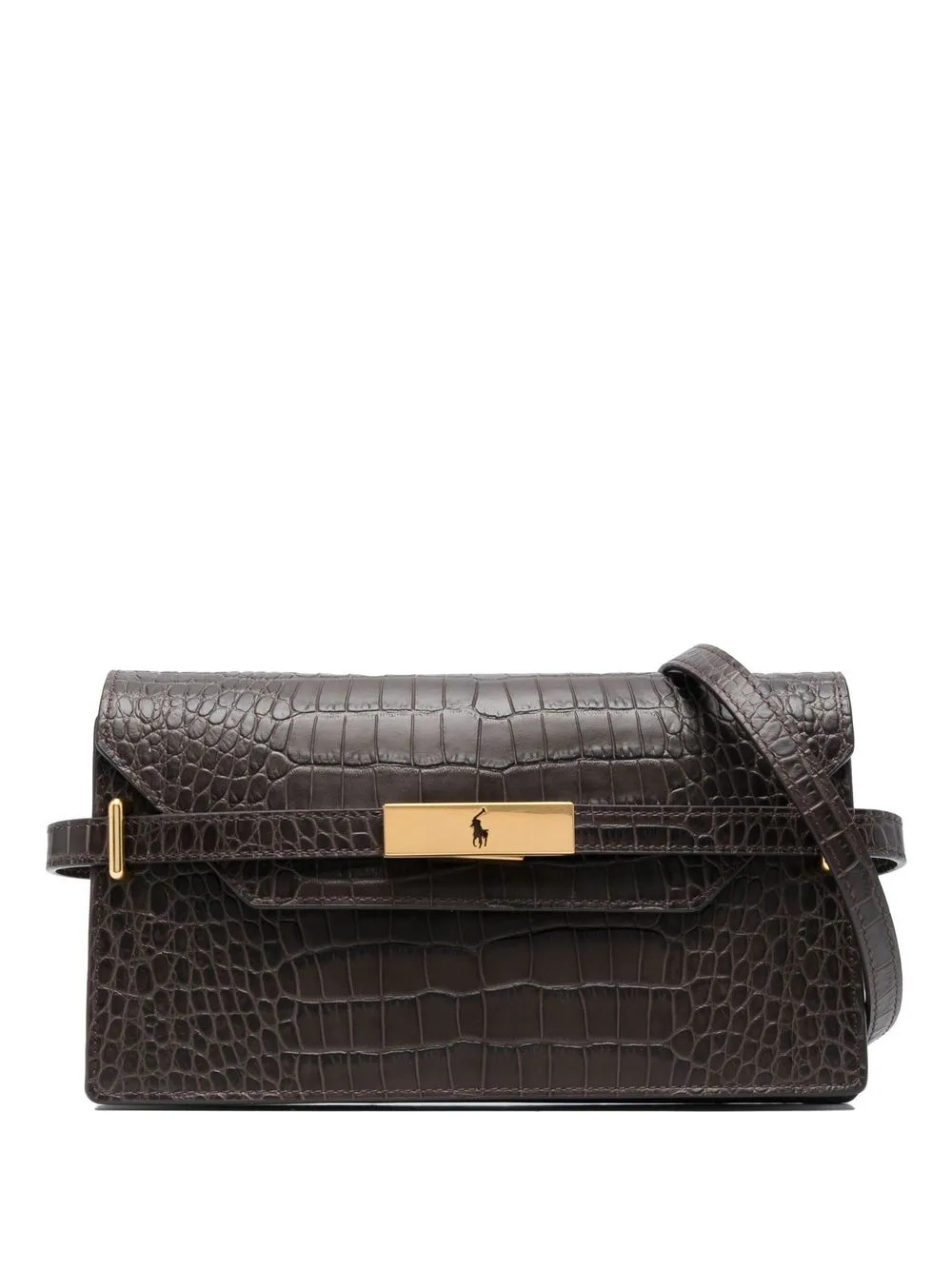 crocodile-effect leather clutch bag | Farfetch Global