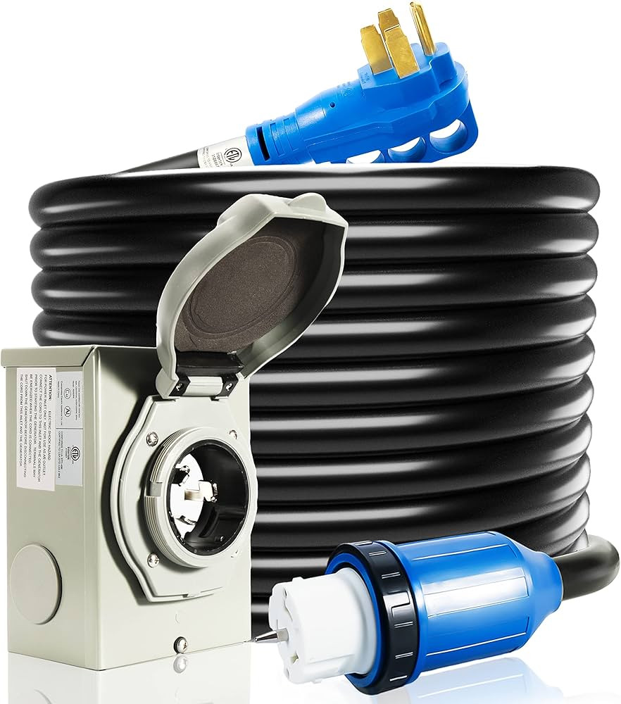 50 Amp Generator Cord and Power Inlet Box, 25FT Generator Cords 50 Amp,125V/250V Generator Power ... | Amazon (US)