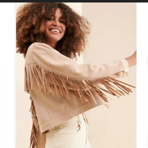 JULES KAE Talia Fringe Cropped Jacket. NWOT. Oversized XS | Poshmark
