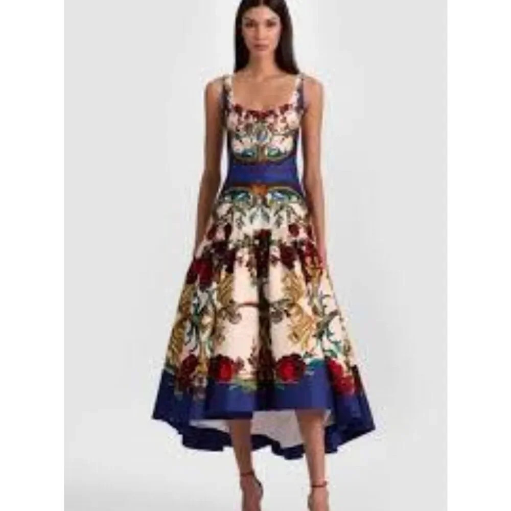 Alice + Olivia Diana Midi Dress in the Gilded Rose floral print Size 6 | Poshmark