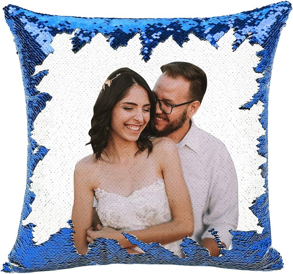 Custom Pillow, 16"x16"Personalized Custom Photo Sequin Pillow with Your Photos(Including Pillow I... | Amazon (US)