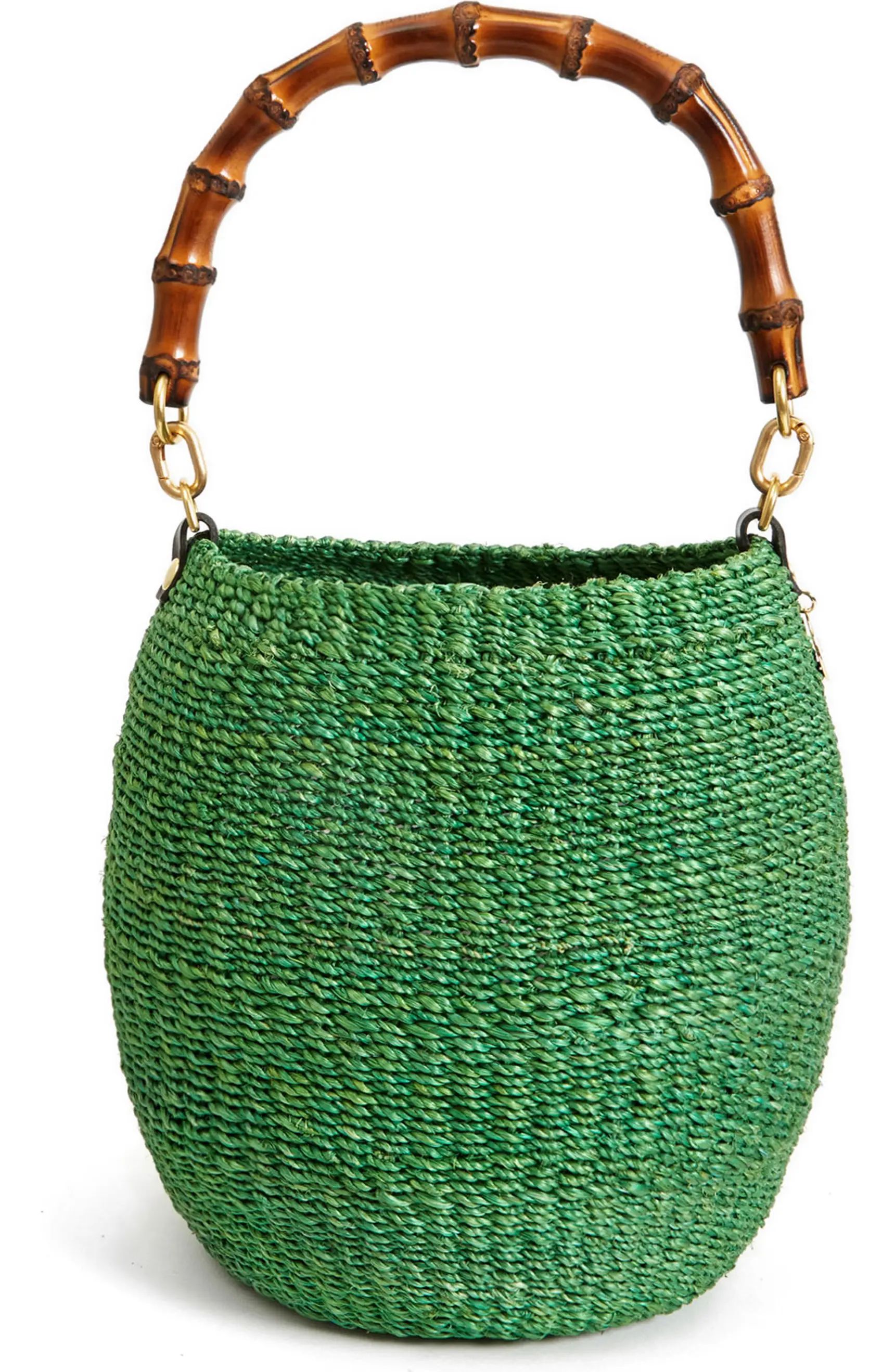 Clare V. Pot de Miel Bamboo Top Handle Straw Basket Bag | Nordstrom | Nordstrom