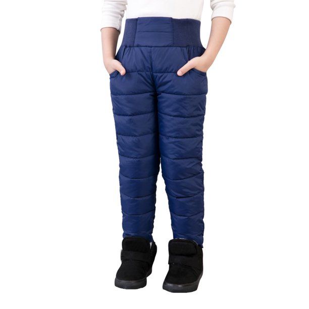 Aompmsdx Little Girls Boys Solid Snow Pants Thick Winter Warm Kids Pants Girl Activewear Clothes ... | Walmart (US)