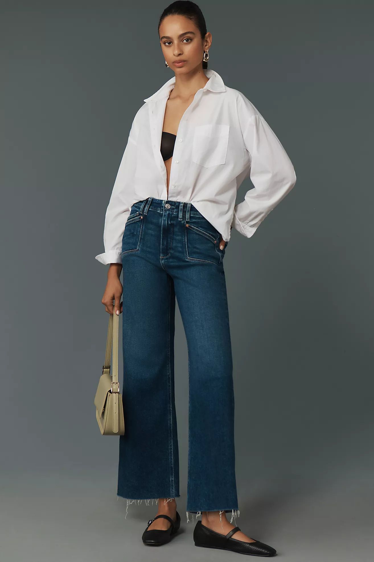 PAIGE Anessa High-Rise Wide-Leg Crop Jeans | Anthropologie (US)