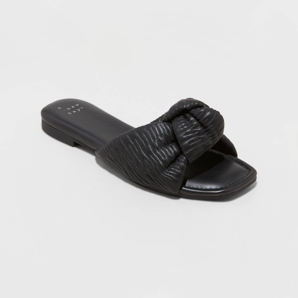 Women's Ruth Slide Sandals - A New Day™ Black 8 | Target
