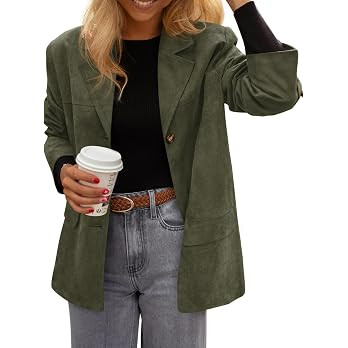 PRETTYGARDEN Women's Faux Suede Western Blazer Jacket | Amazon (US)