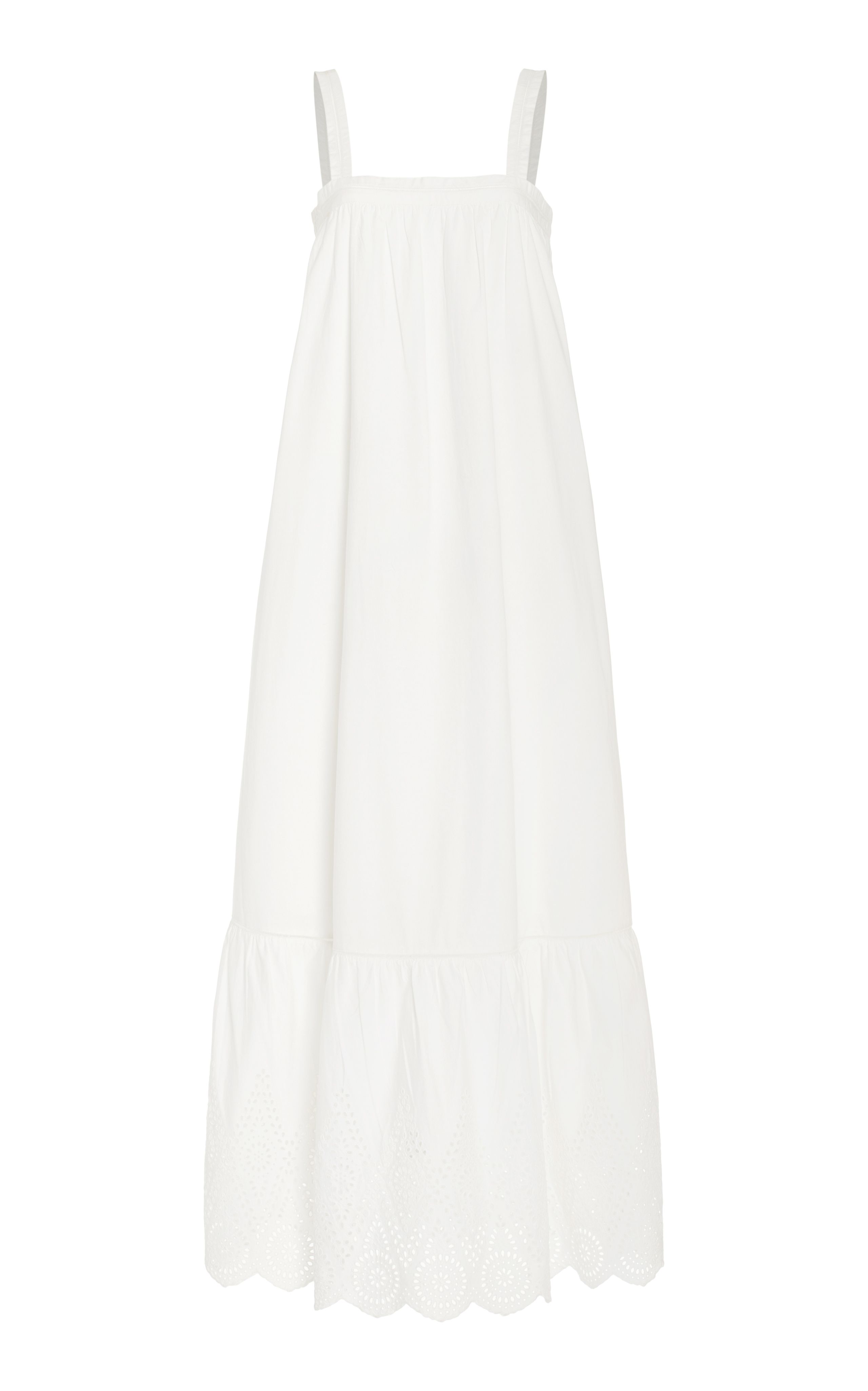 Louisa Tie-Detailed Broderie Anglaise Cotton Maxi Dress | Moda Operandi (Global)