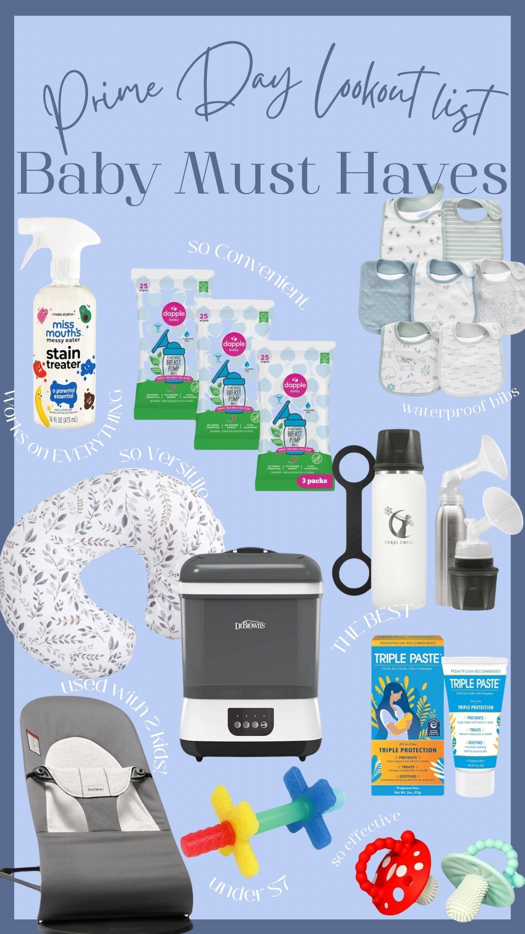 MUST HAVE baby products to keep an eye on this prime day!!

Tags: baby registry shower toddler kid kids babies mom new mother pregnant nursing breastfeeding diaper cream pumping bib bibs sterilizer bouncer baby gear 

#LTKKids #LTKFamily #LTKBaby