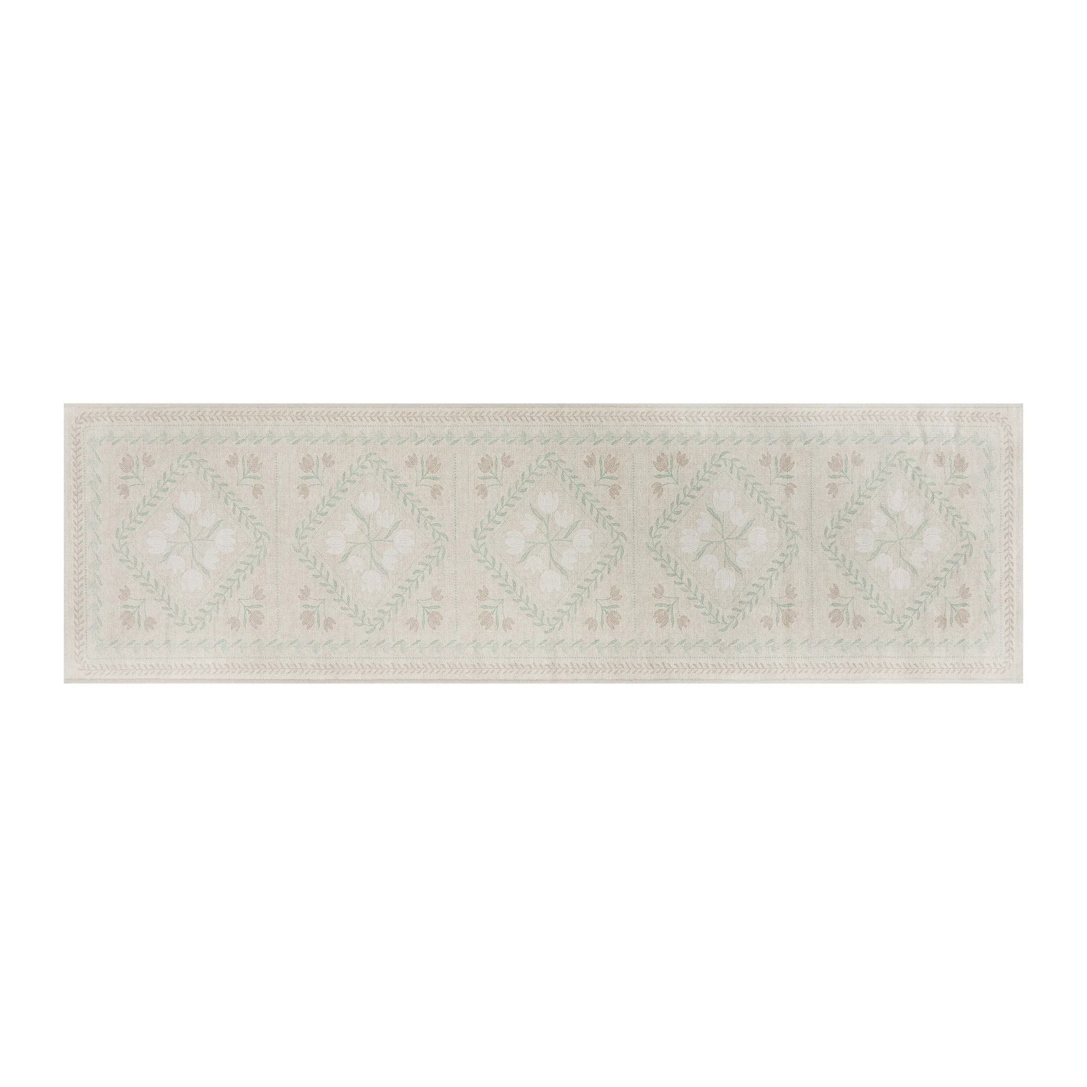Better Homes & Gardens Neutral Soliel Floral 30" x 102" Runner Rug | Walmart (US)