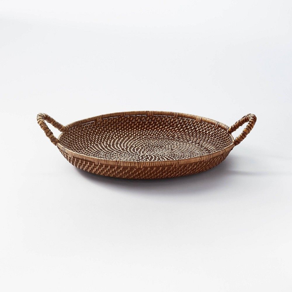 18"" Rattan Woven Serving Tray with Handles - Threshold designed with Studio McGee | Target