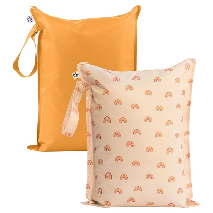 Tiny Twinkle Mess-Proof Waterproof Wet Dry Bag | 2-Pack Reusable Wet Bags for Swimsuits & Baby Cl... | Amazon (US)