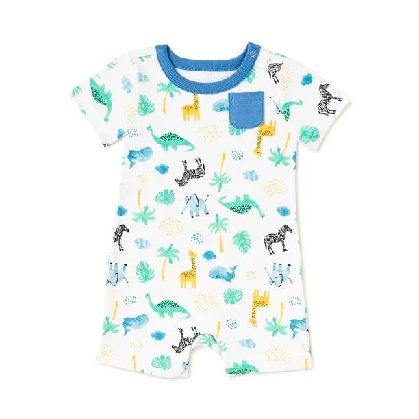 Wonder Nation Baby Boys' Animal Knit Romper | Walmart (US)
