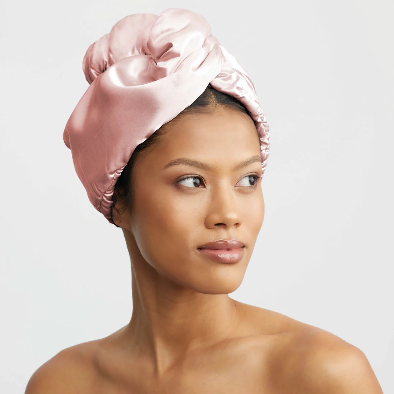 Satin-Wrapped Hair Towel - Blush | KITSCH | Kitsch