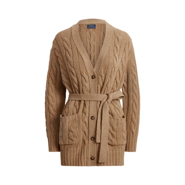 Belted Cable-Knit Wool-Cashmere Cardigan | Ralph Lauren (UK)