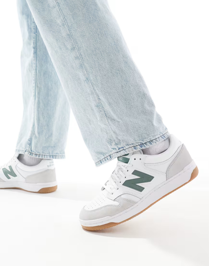 New Balance 480L unisex trainers in white and grey | ASOS (Global)