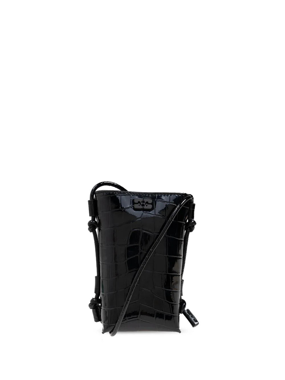 GANNI crocodile-effect cross body bag - Black | Farfetch Global
