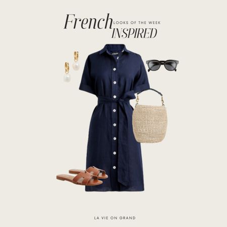 French Inspired 
Linen Dress
Sandals 
Bucket Bag 

#LTKOver40 #LTKSeasonal #LTKStyleTip