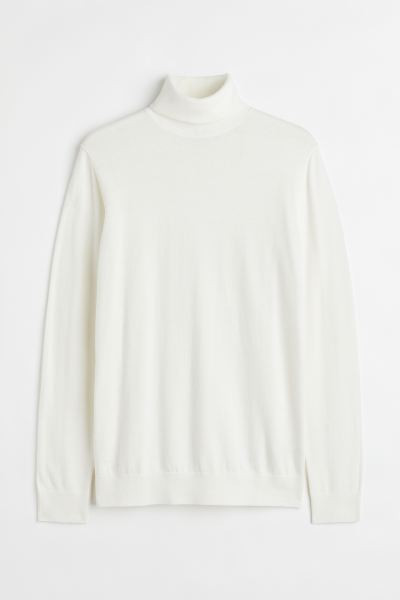 Slim Fit Fine-knit Turtleneck Sweater - Taupe - Men | H&M US | H&M (US + CA)