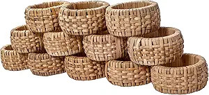 Alpha Living Home Napkin Rings Set of 12, Rattan Napkin Holders, Napkin Rings Bulk for Party Deco... | Amazon (US)