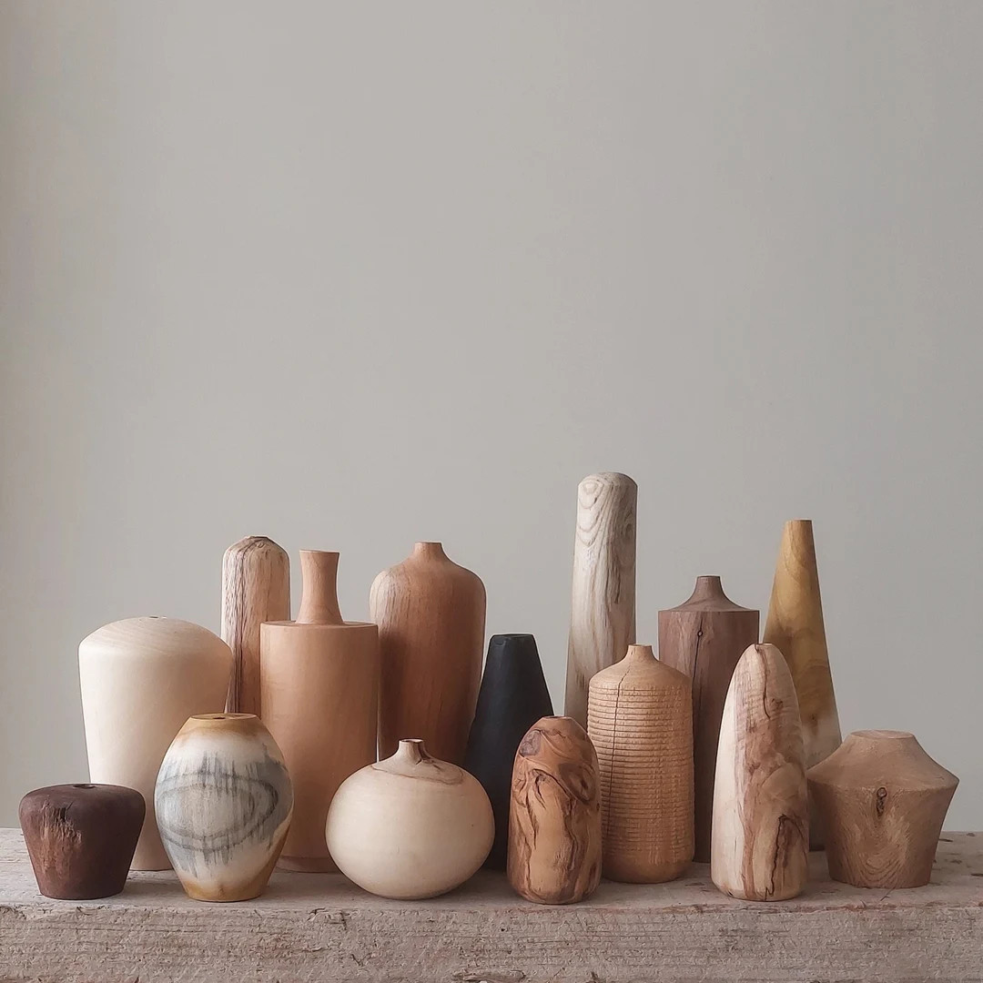 UNIQUE Wood Vase, Minimalistic Wood Decorative Vase, Shelf Accent, Wabi Sabi, Japandi Style - Ets... | Etsy (US)