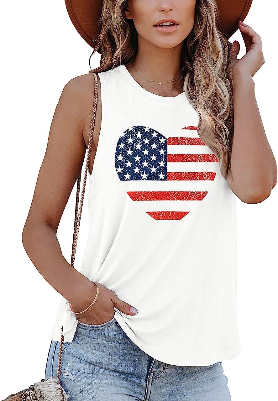 For G and PL Women's American Flag July 4th Tank Top Shirts | Amazon (US)