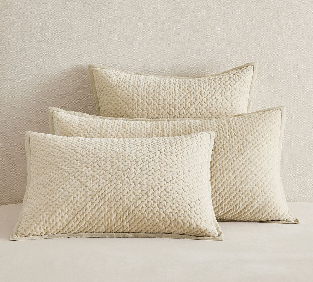 Cross Stitch Velvet Quilted Sham | Pottery Barn (US)