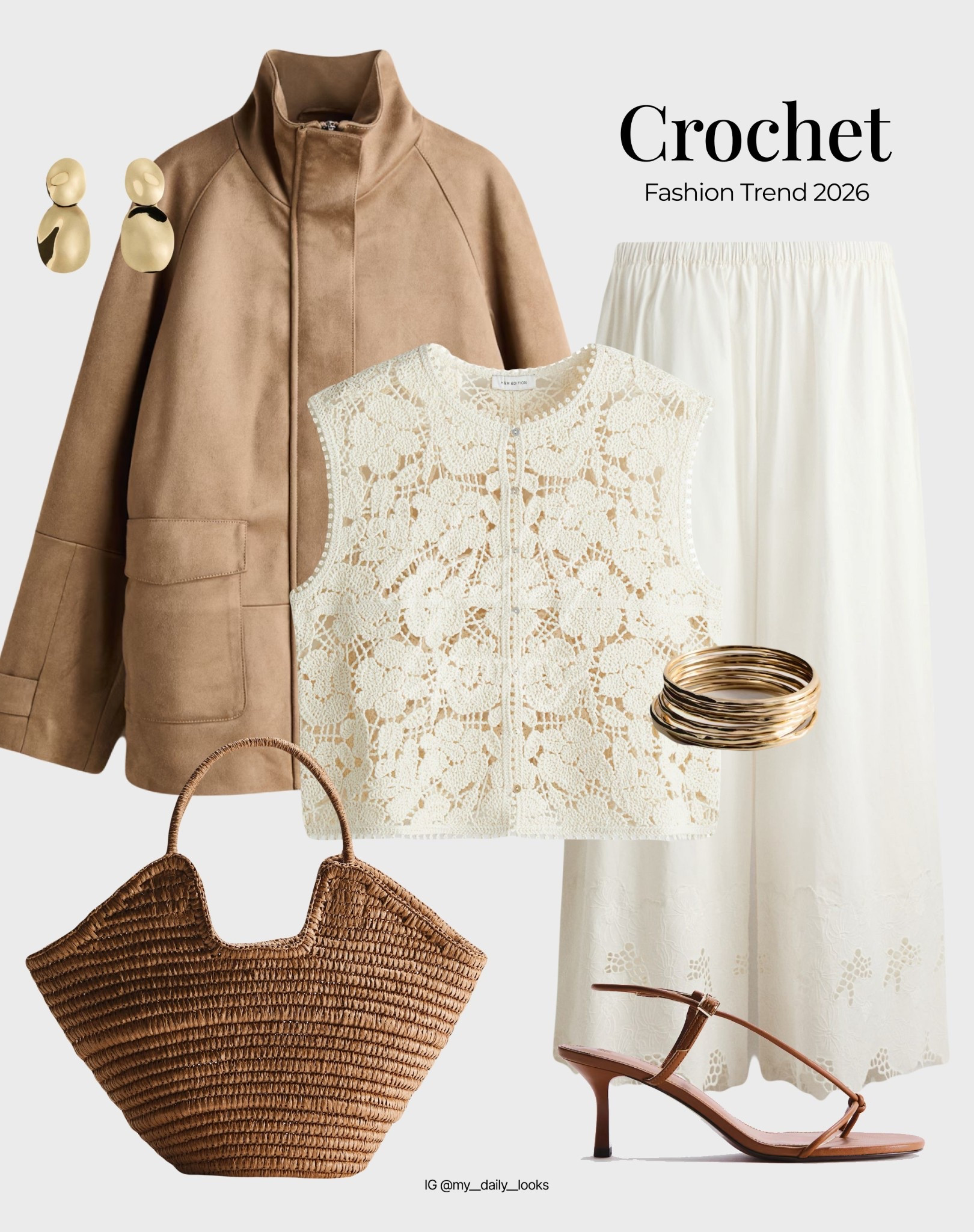 Crochet outfit 🖤

Tags: Spring summer outfits 2026, capsule wardrobe, high street, crochet top, crochet cardigan, spring jacket, H&M new in, embroidery, embroidered top.

#LTKstyletip #LTKsummer #LTKspring