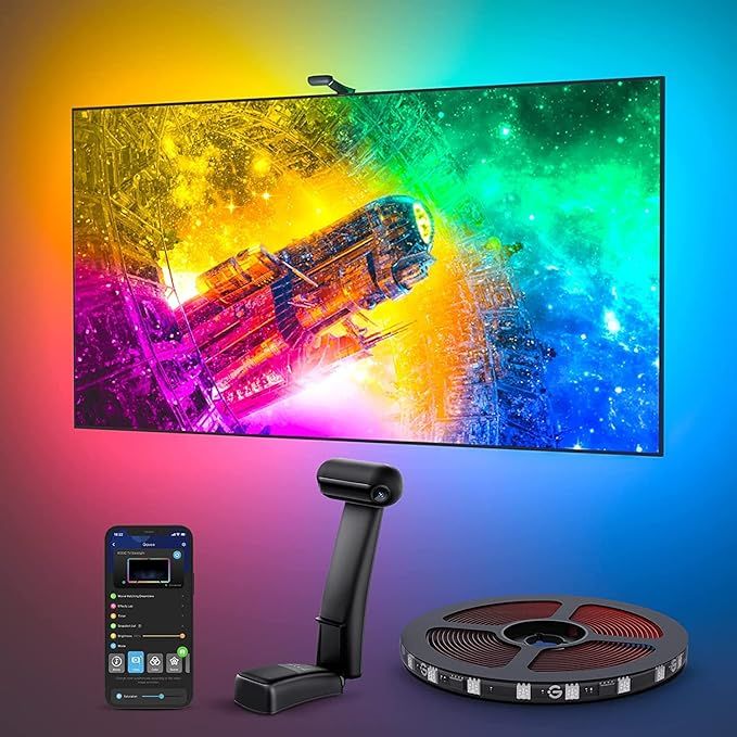 Govee Envisual TV LED Backlight T2 with Dual Cameras, 11.8ft RGBIC Wi-Fi LED Strip Lights for 55-... | Amazon (US)
