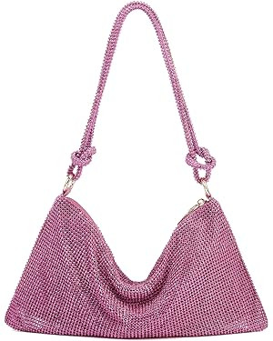 Rhinestone Hobo Bag for Women Chic Evening Handbag Shiny Purse for Travel Vacation 2022 | Amazon (US)