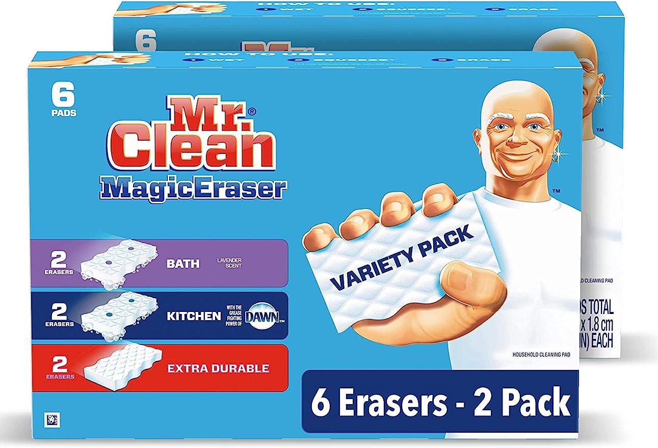 Mr. Clean Magic Eraser Variety Pack (with Bath, Kitchen, and Extra Durable Cleaning Pads), Bathro... | Amazon (US)