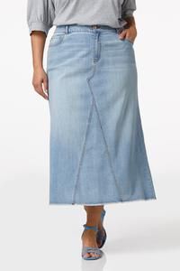 Plus Size Light Wash Denim Maxi Skirt | Cato Fashions
