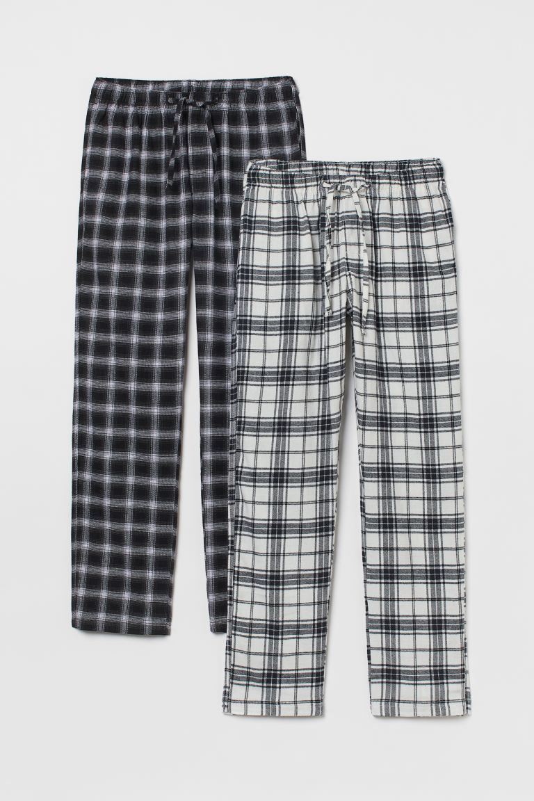 2-pack flannel pyjama bottoms | H&M (UK, MY, IN, SG, PH, TW, HK)