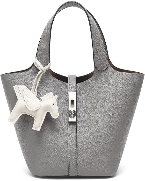 Tote Bag for Women Vegan Leather Bucket Purse for Women Top Handle Handbag Shoulder Bag with Deta... | Amazon (US)