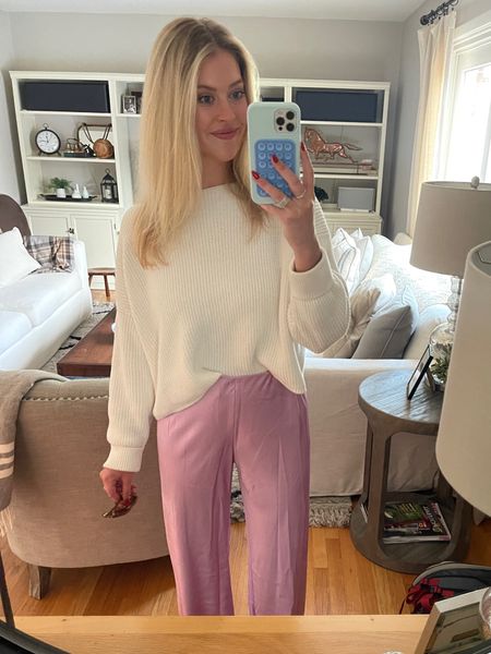 Living for silk pants. Practically pjs, but acceptable to wear out of the house. 

Pictured: Vince 

#LTKSeasonal #LTKfindsunder100 #LTKworkwear