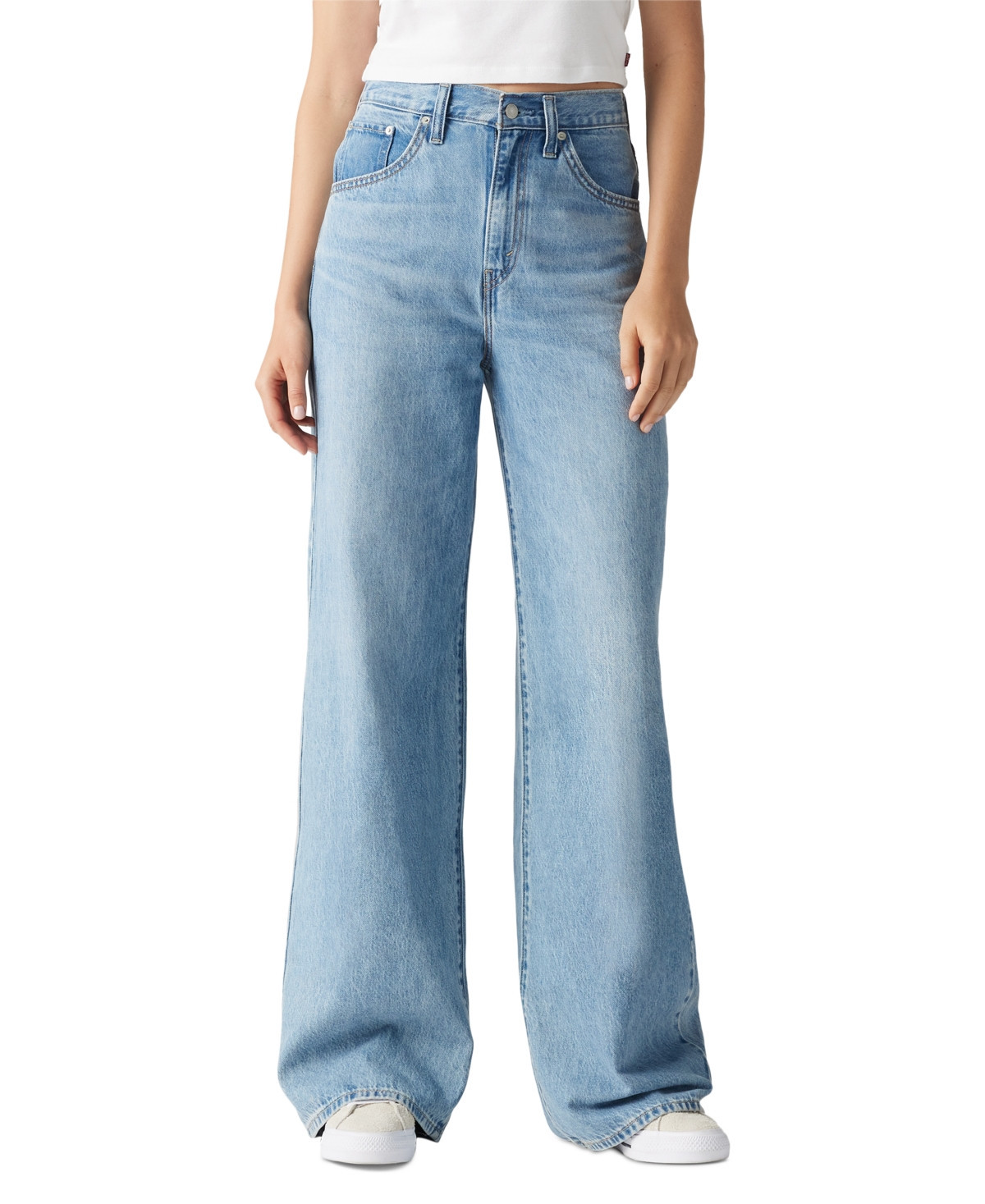 Levi's Women's Cinch-Waist Lightweight Baggy Jeans - Invested Indigo | Macy's