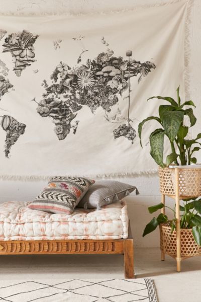Armando Veve Map Tapestry - Black One Size at Urban Outfitters | Urban Outfitters US