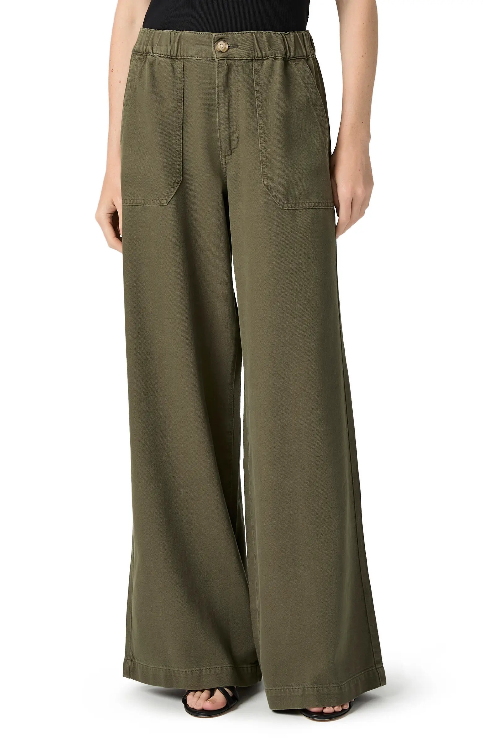 PAIGE Rumi High Waist Cotton Blend Wide Leg Pants | Nordstrom | Nordstrom