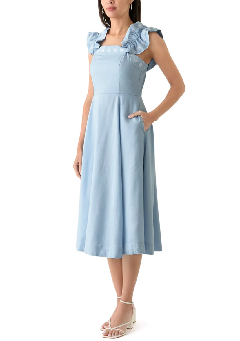 Women's Sleeveless Embroidered Ruffle Dress | Belk
