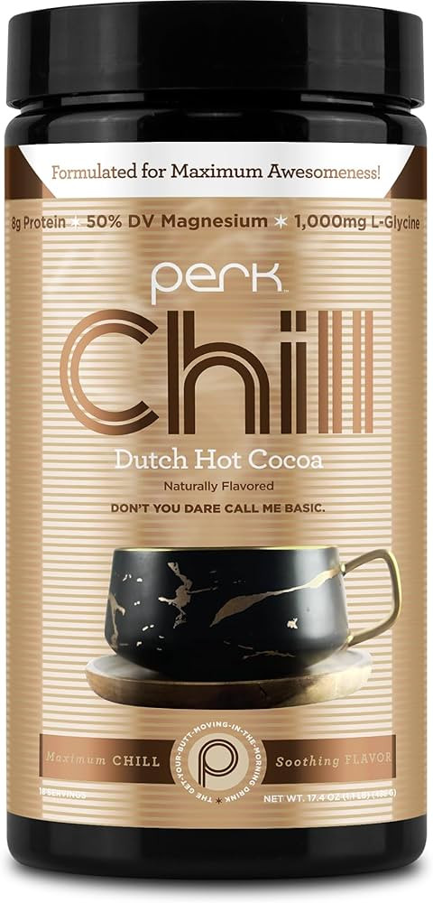 Perk Chill Drink Mix (Dutch Hot Cocoa) 18 Servings – Calming Melatonin-Free Nighttime Sleep Aid... | Amazon (US)
