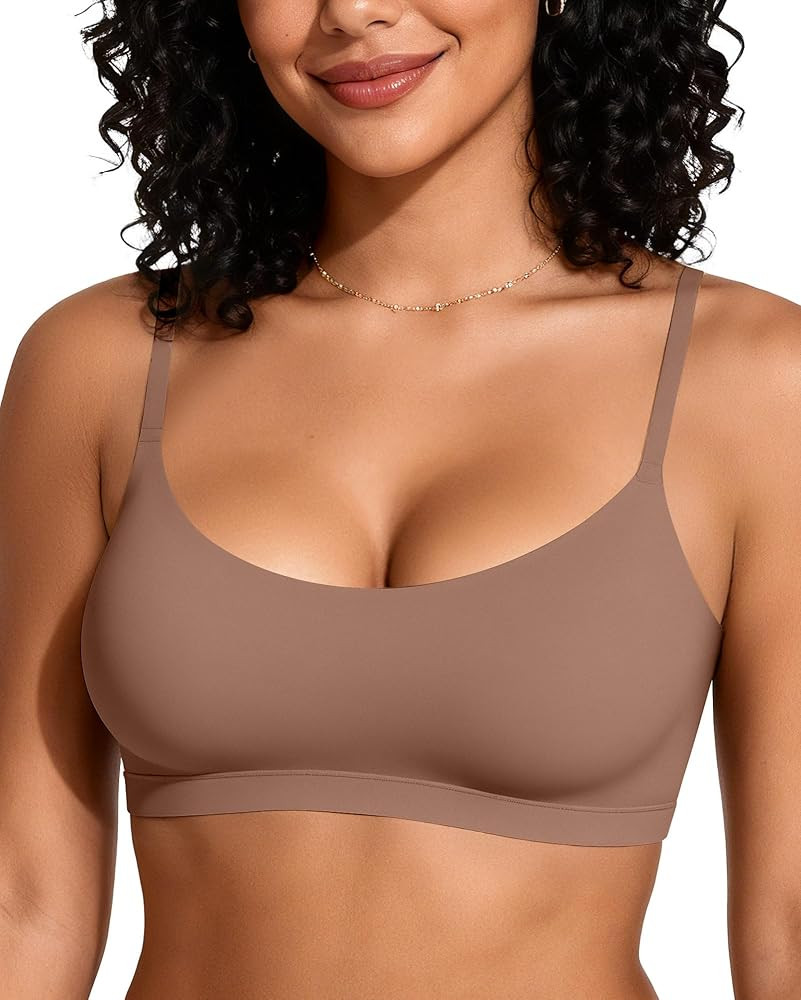 OEAK Womens Comfortable Bras No Underwire Cami Bra Seamless Unlined Bralettes Scoop Neck Unpadded... | Amazon (US)