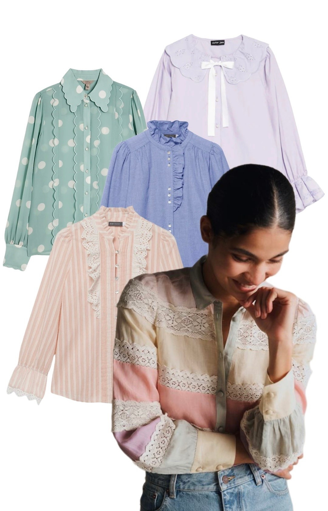 Dreaming of pretty blouses /tops / shirts! From ruffles, pan collars and polka dots to stripes and tie-necks, here are my picks - the majority are under £100. Partner with jeans, wide leg trousers or midi skirts - if you’re looking for an instant wardrobe refresh this spring, this is the most effective way on a budget! 

Top to bottom:

Lilac Blouse - Sister Jane

Heart Print Blouse - River Island

Blue Chambray Blouse and Pink Stripe Blouse - Mint Velvet 

Pastel Stripe Blouse (main pic) - Sezane Paris 

#LTKuk #LTKspring #LTKeurope